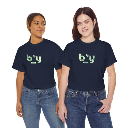 Unisex Heavy Cotton Tee with Minimalist Green Design - Streetwear Fashion