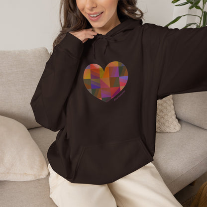 Colourful Heart Unisex Hooded Sweatshirt - Cozy Love Gift