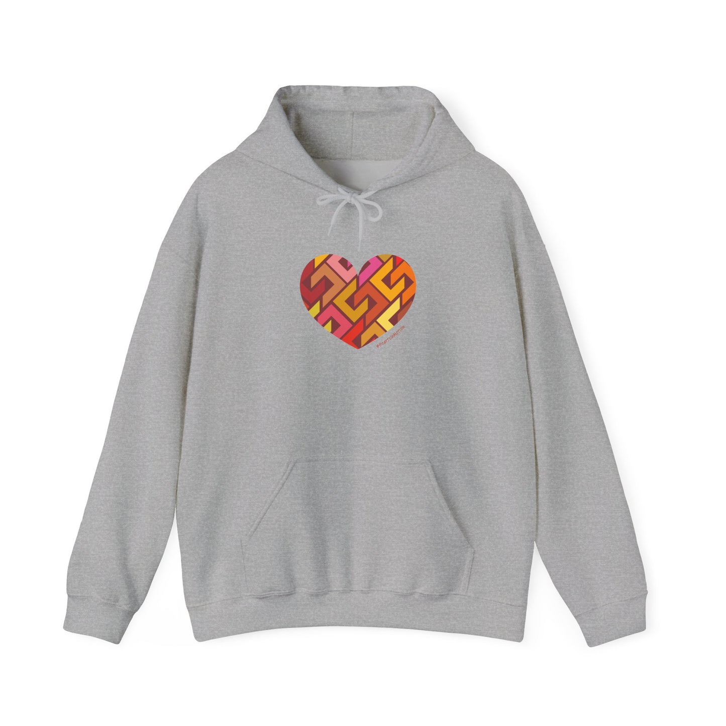 Colourful Heart Hoodie, Cozy Sweatshirt - #HeartsInMotion