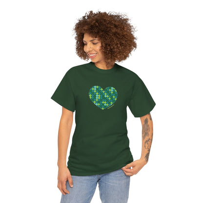 Green Dot Heart T-shirt - #HeartsInMotion - Love Over Hate