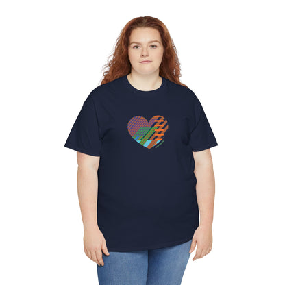 Colourful Heart Unisex Heavy Cotton Tee - Vibrant Graphic T-Shirt