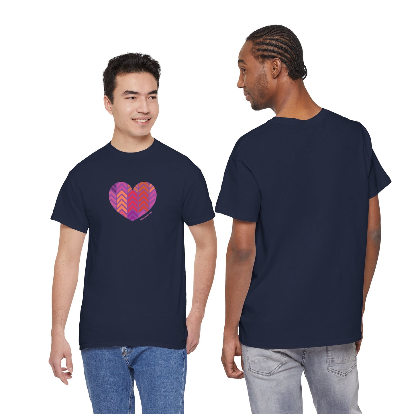 Colourful Heart Unisex Heavy Cotton Tee - Vibrant Casual Wear for Everyday Love