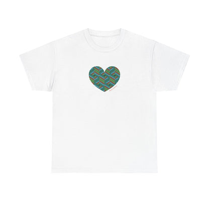 Colourful Heart Unisex Heavy Cotton Tee | Casual Gift, #HeartsInMotion
