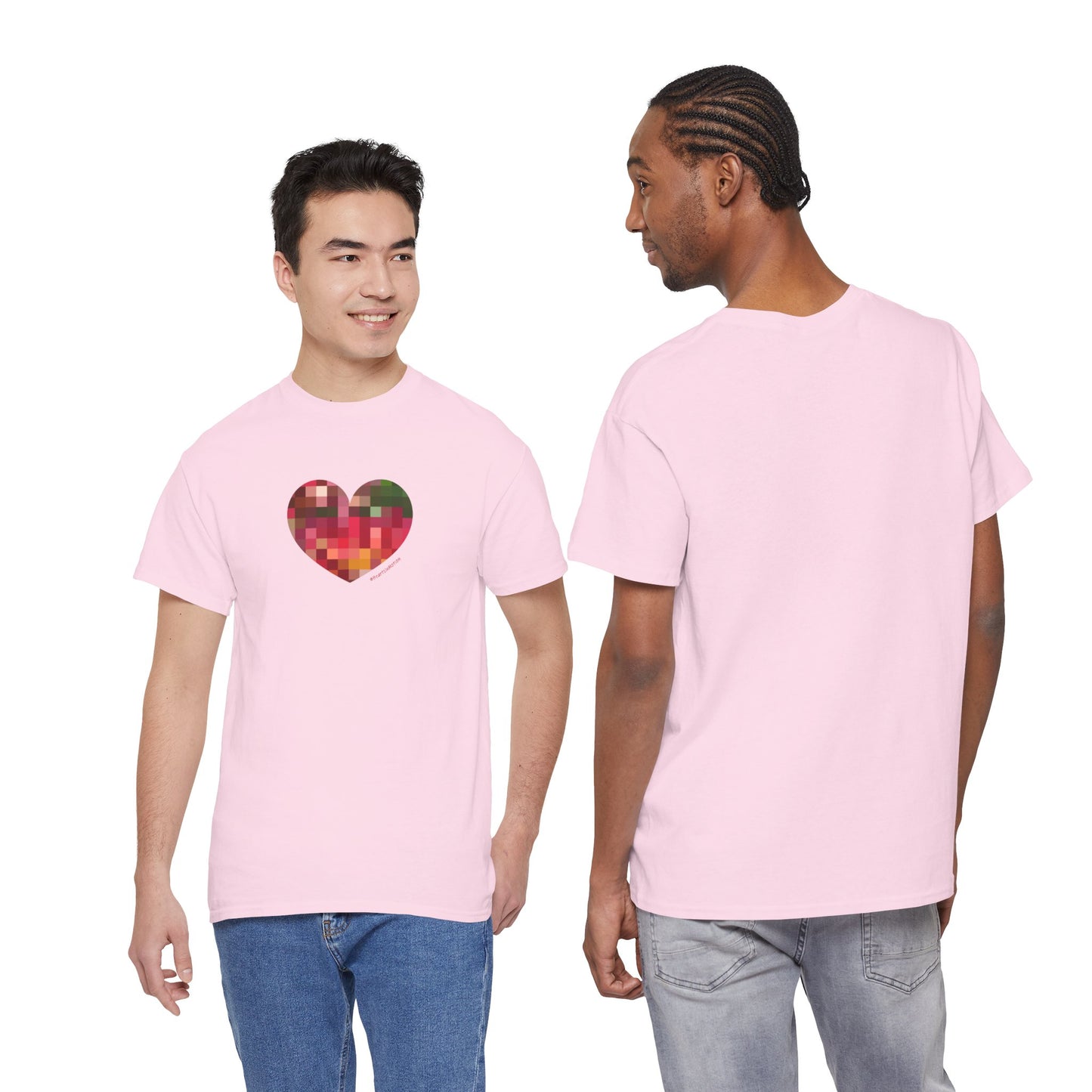 Pixel Heart Unisex Heavy Cotton Tee | #HeartsInMotion