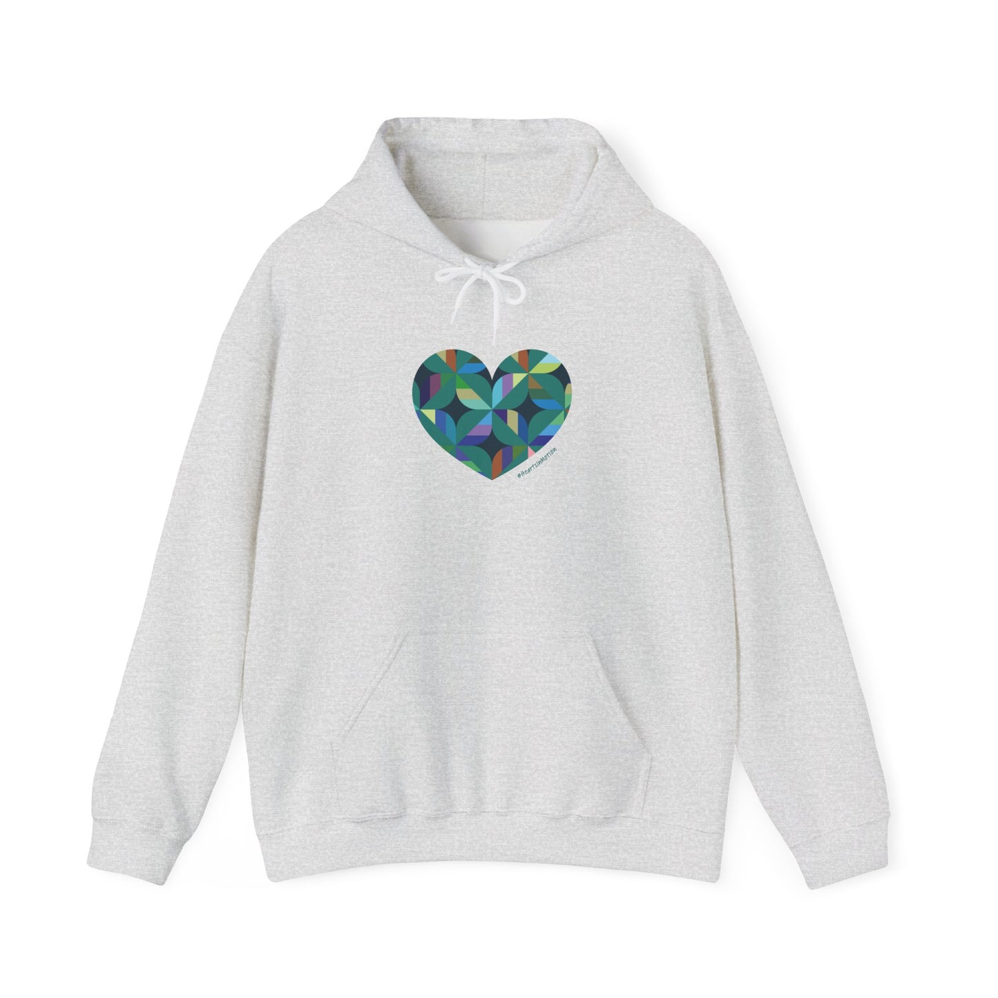 Colourful Heart Design Unisex Hoodie | Cozy Sweatshirt, #HeartsInMotion