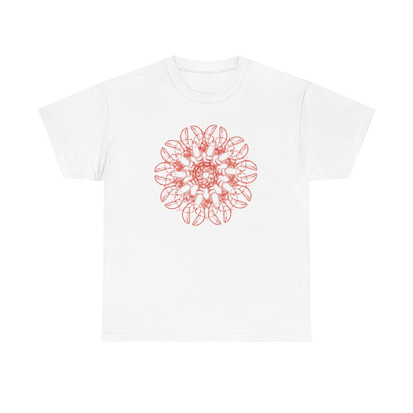 Lobster Mandala Blossom Unisex Heavy Cotton Tee