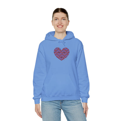 Colourful Heart Pattern Unisex Hoodie - Cozy Sweatshirt  #HeartsInMotion