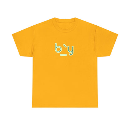 Unisex Heavy Cotton Tee with Minimalist Green Design - Streetwear Fashion