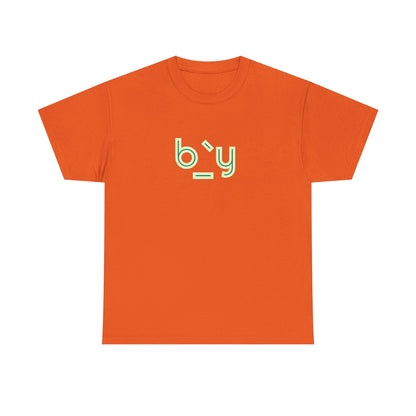 Unisex Heavy Cotton Tee with Minimalist Green Design - Streetwear Fashion