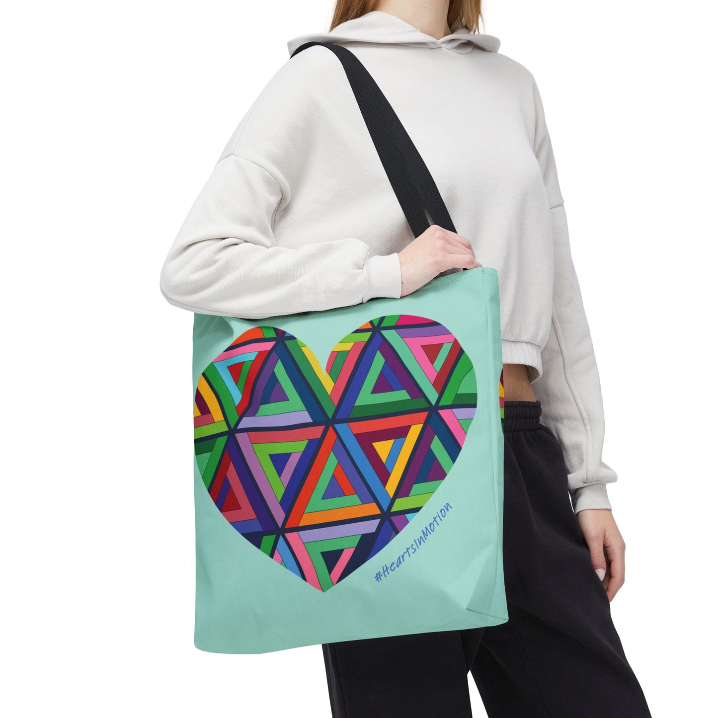 Colourful Heart Tote Bag, Cute Eco-Friendly Shopping Bag, #HeartsInMotion