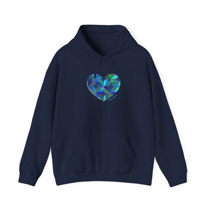 Colourful Heart Design Unisex Hoodie, Cozy Sweatshirt, #HeartsInMotion