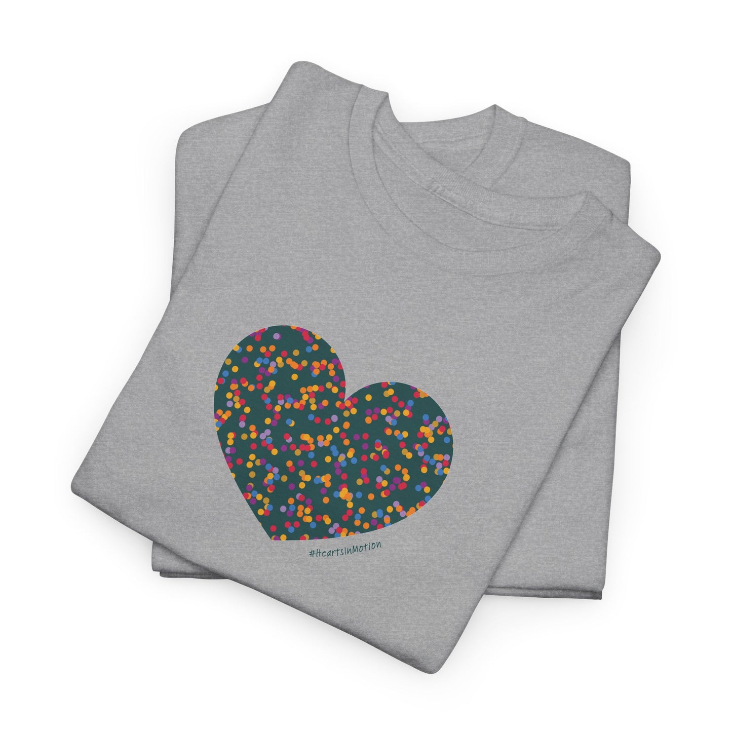 Colourful Heart Dot Unisex Heavy Cotton Tee - #HeartsInMotion T-Shirt