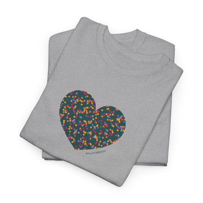Colourful Heart Dot Unisex Heavy Cotton Tee - #HeartsInMotion T-Shirt