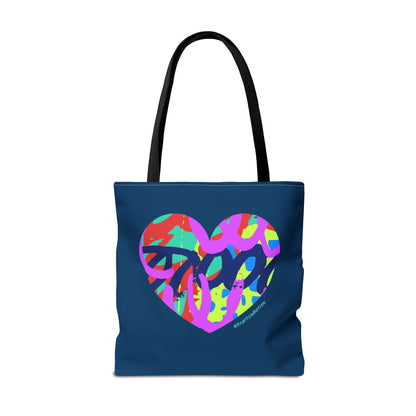 Colorful Grafitti Heart Tote Bag — #HeartsInMotion - Love Over Hate