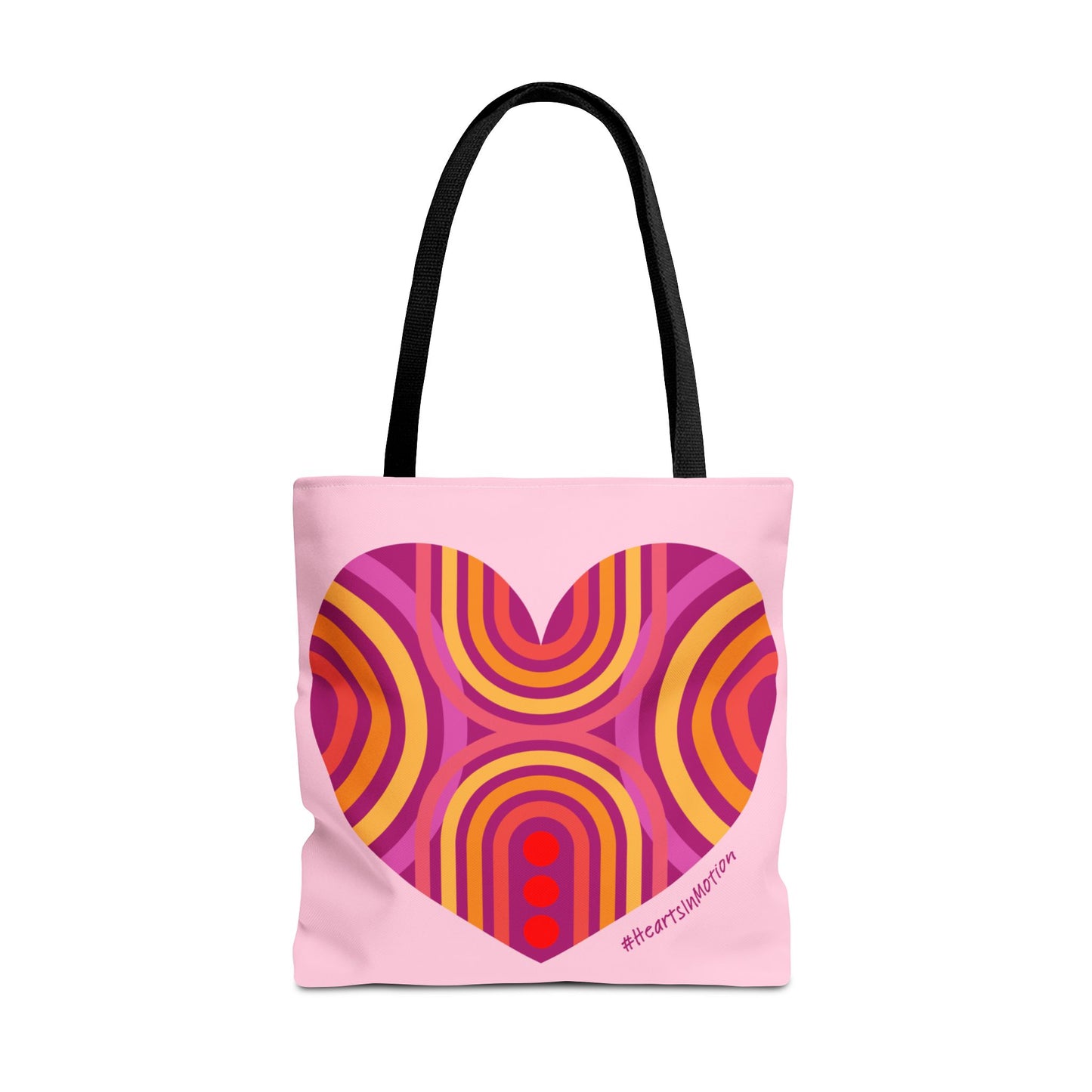 Colourful Heart Pattern Tote Bag, Positive Vibes, Eco-Friendly, #HeartsInMotion