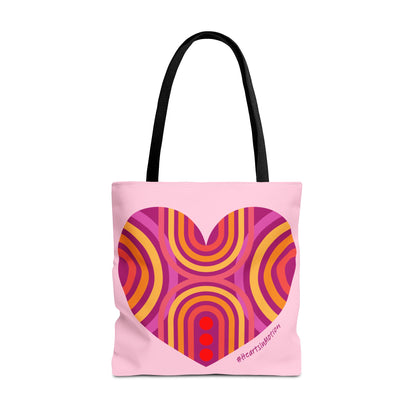 Colourful Heart Pattern Tote Bag, Positive Vibes, Eco-Friendly, #HeartsInMotion