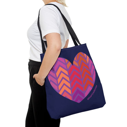 Colourful Chevron Heart Tote Bag - #HeartsInMotion