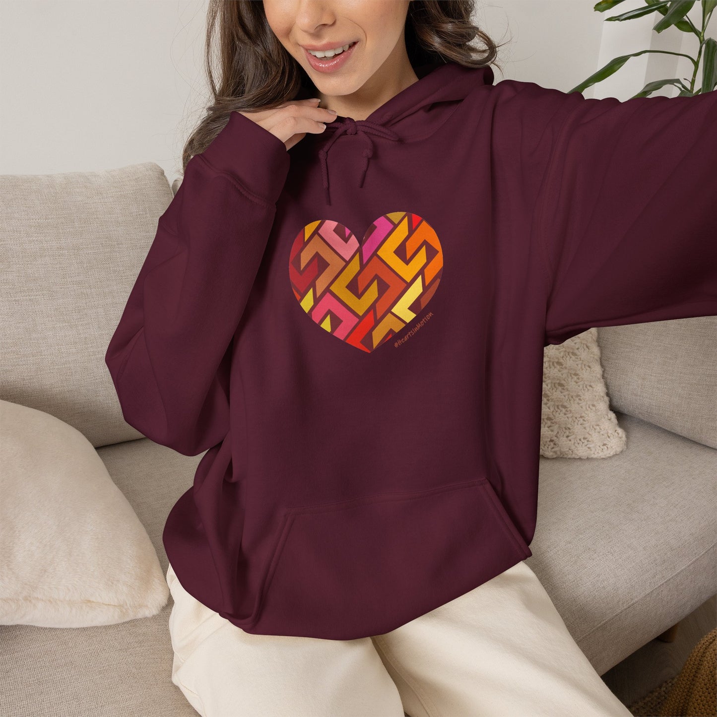 Colourful Heart Hoodie, Cozy Sweatshirt - #HeartsInMotion