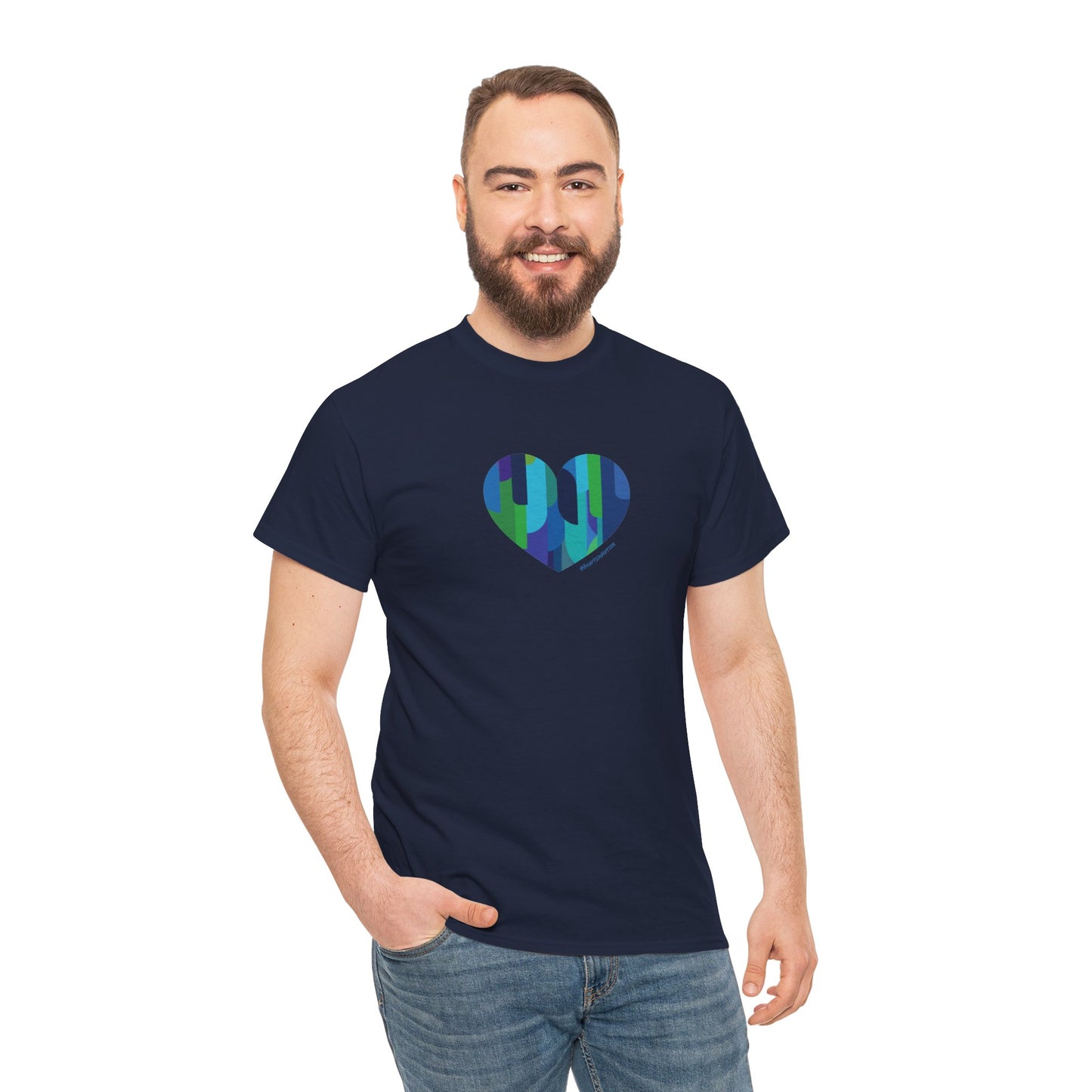 Heart Pattern Unisex Heavy Cotton Tee, Casual Wear - #HeartsInMotion