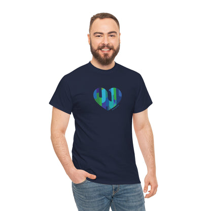 Heart Pattern Unisex Heavy Cotton Tee, Casual Wear - #HeartsInMotion