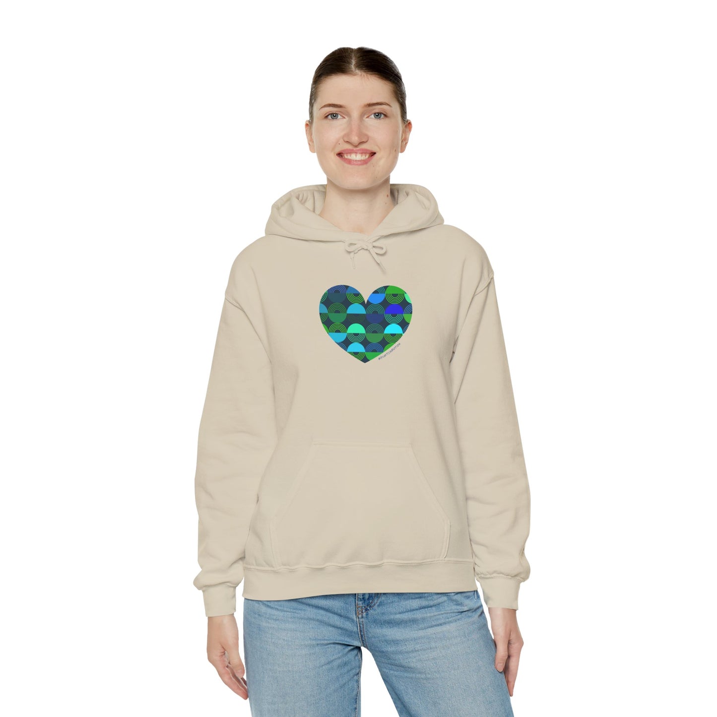 Eco-Friendly Heart Pattern Hoodie - #HeartsInMotion