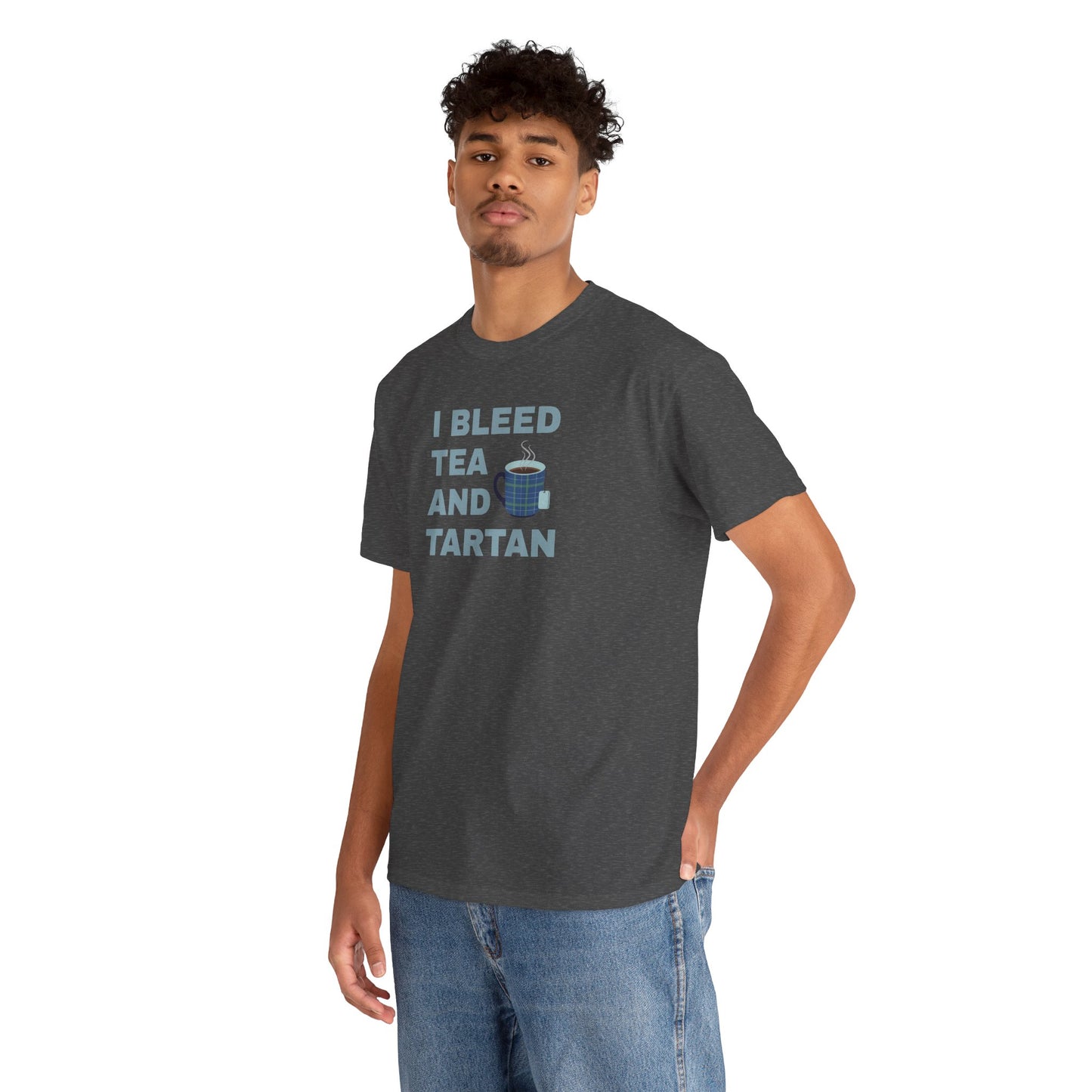 I Bleed Tea and Tartan - Tea Lover's Unisex Heavy Cotton Tee