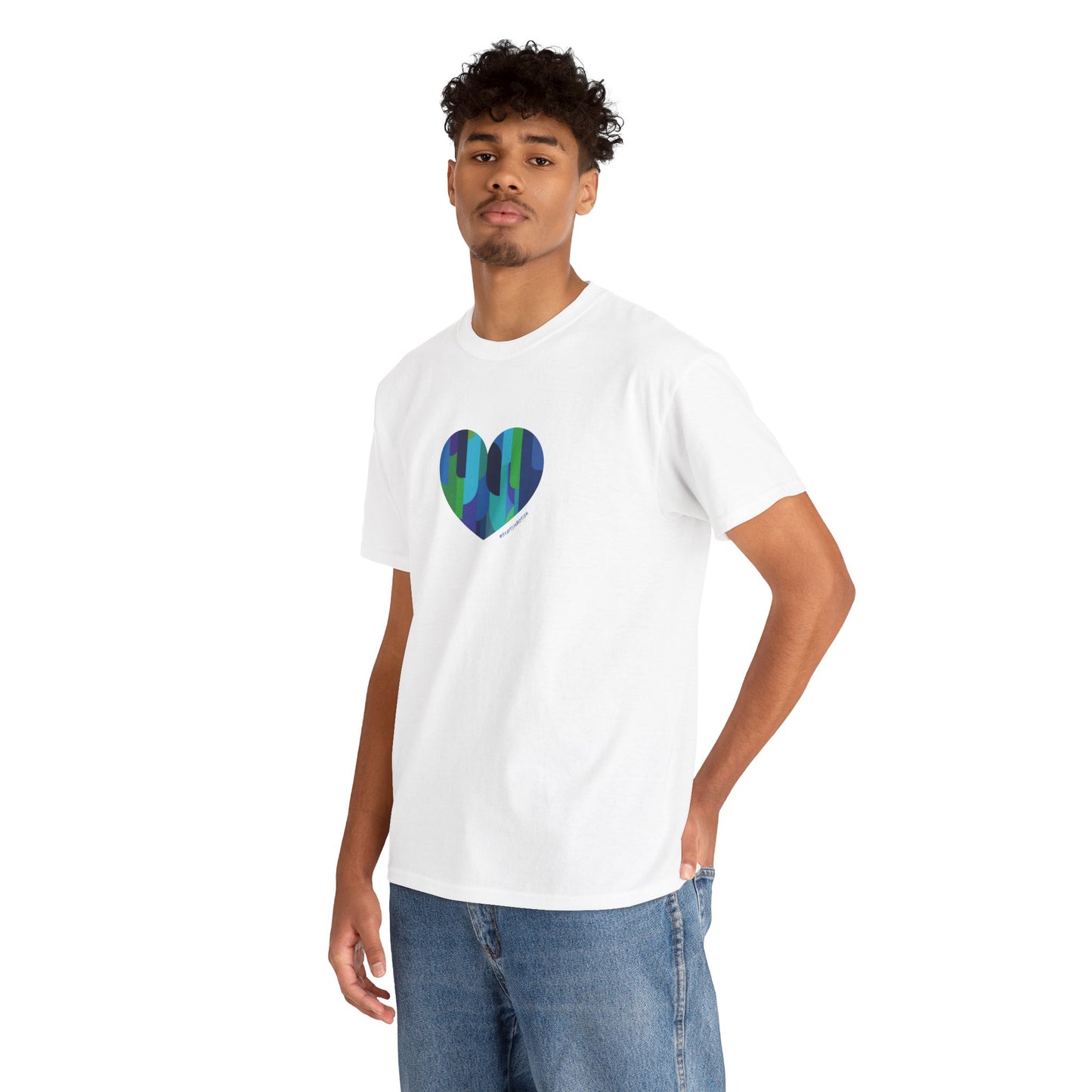 Heart Pattern Unisex Heavy Cotton Tee, Casual Wear - #HeartsInMotion