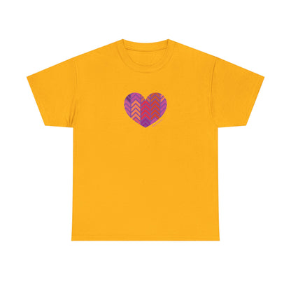 Colourful Heart Unisex Heavy Cotton Tee - Vibrant Casual Wear for Everyday Love