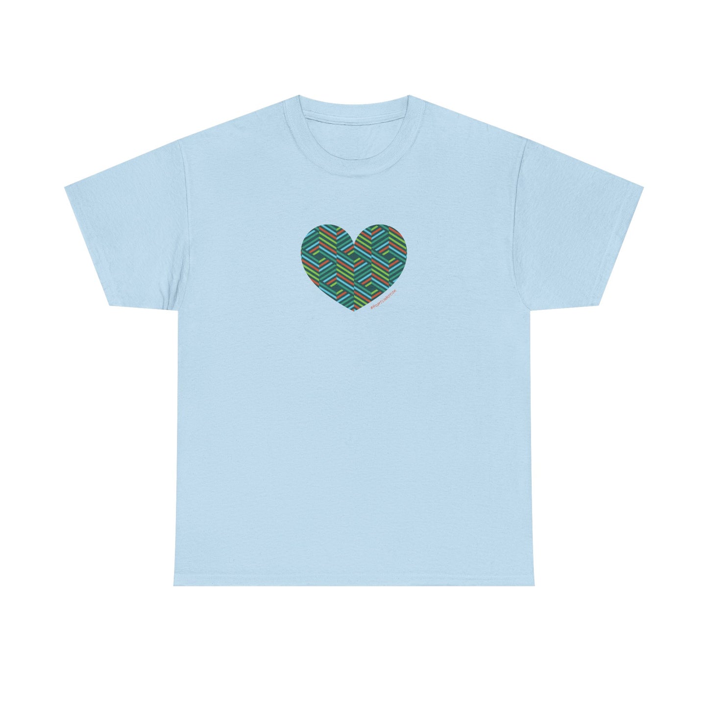Colourful Heart Unisex Heavy Cotton Tee | Casual Gift, #HeartsInMotion