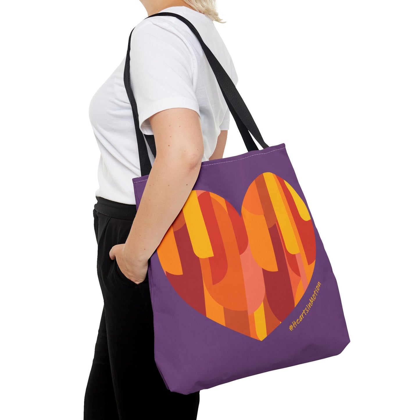 Colourful Heart Abstract Tote Bag | Everyday Use - #HeartsInMotion