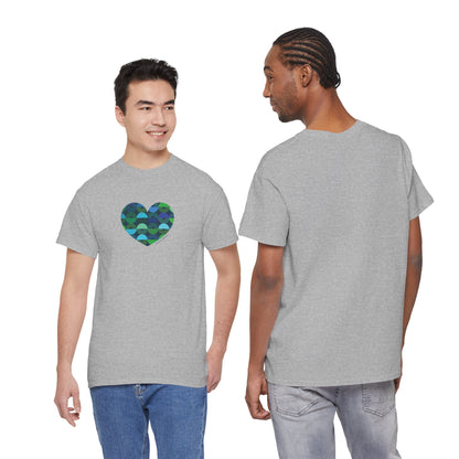 Heart Pattern Unisex Heavy Cotton Tee - #HeartsInMotion