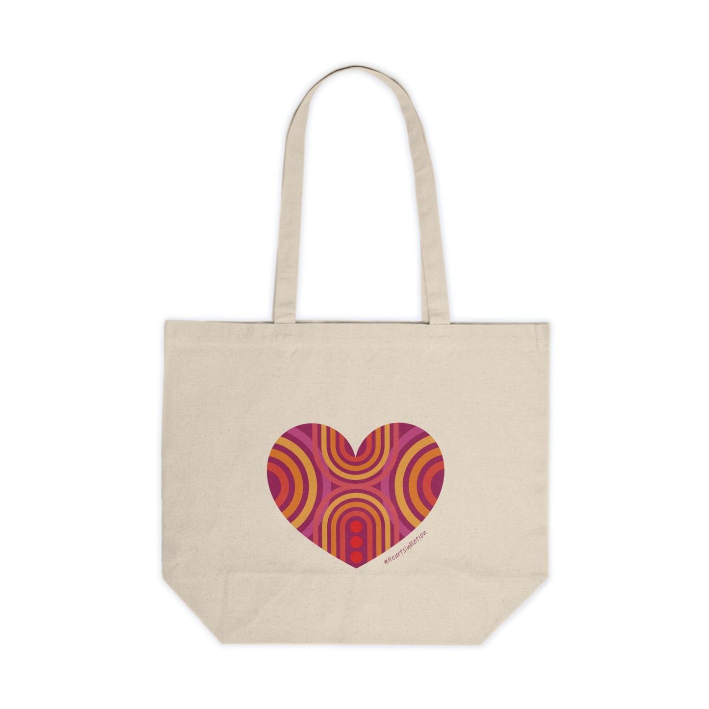 Colourful Heart Canvas Tote Bag, Eco-Friendly Grocery Tote, #HeartsInMotion