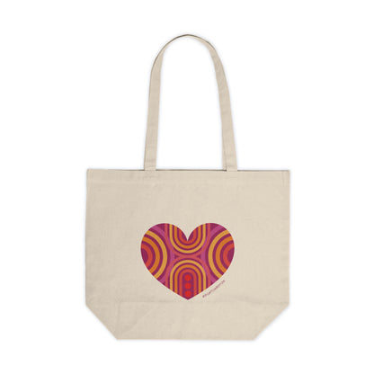 Colourful Heart Canvas Tote Bag, Eco-Friendly Grocery Tote, #HeartsInMotion