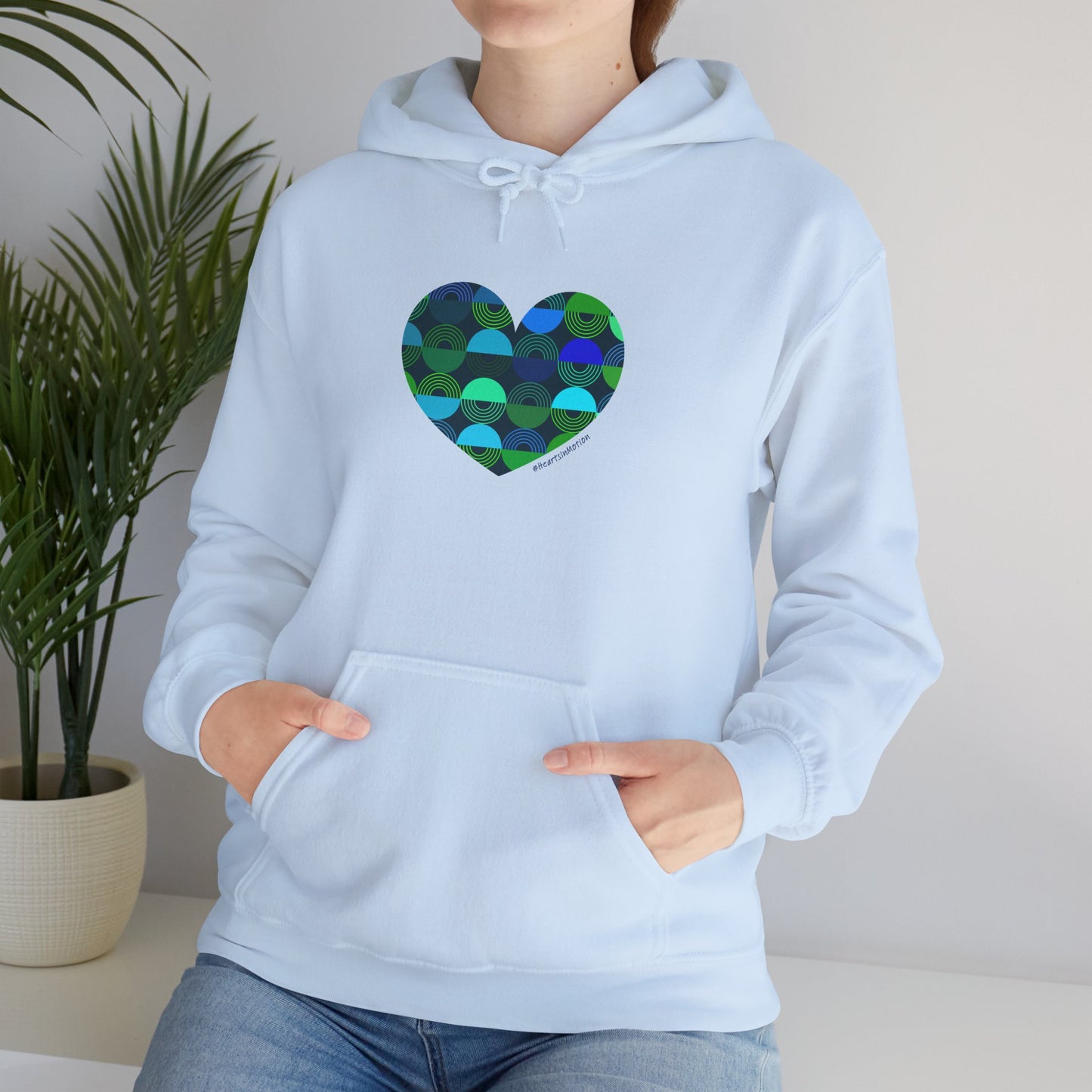 Eco-Friendly Heart Pattern Hoodie - #HeartsInMotion