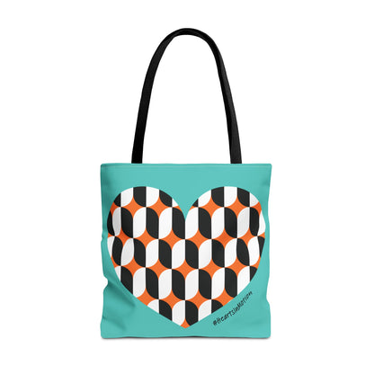 Colourful Geometric Heart Tote Bag - Perfect for Everyday Use
