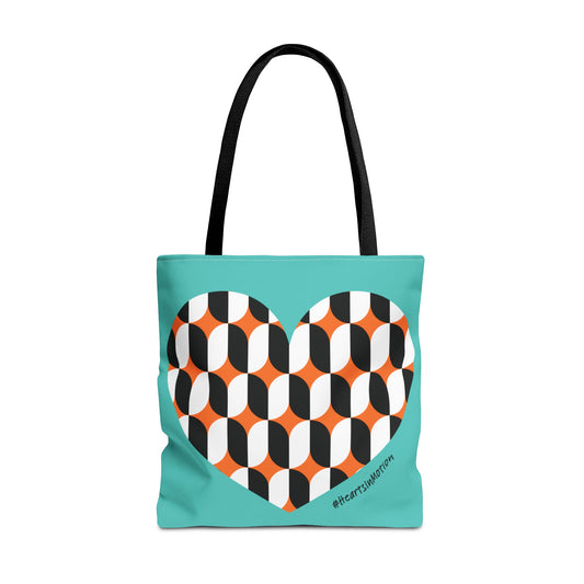 Colourful Geometric Heart Tote Bag - Perfect for Everyday Use