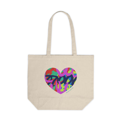 Graffitti Canvas Tote - #HeartsInMotion - Love Over Hate