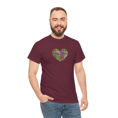 Earthy Heart Unisex Heavy Cotton Tee, Casual Wear, #HeartsInMotion
