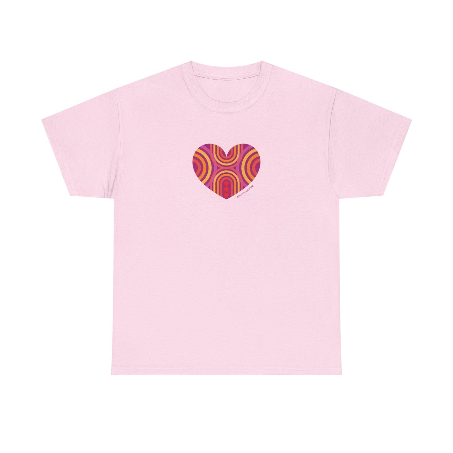 Retro Heart Unisex Heavy Cotton Tee - Vintage Style - #HeartsInMotion