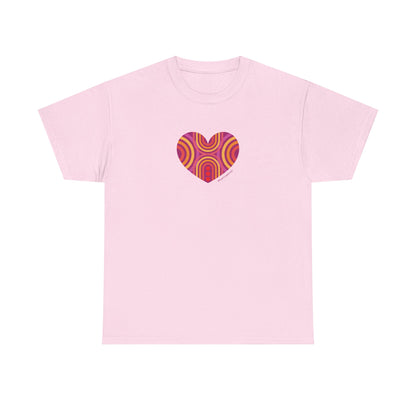 Retro Heart Unisex Heavy Cotton Tee - Vintage Style - #HeartsInMotion