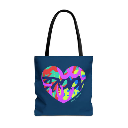 Colorful Grafitti Heart Tote Bag — #HeartsInMotion - Love Over Hate