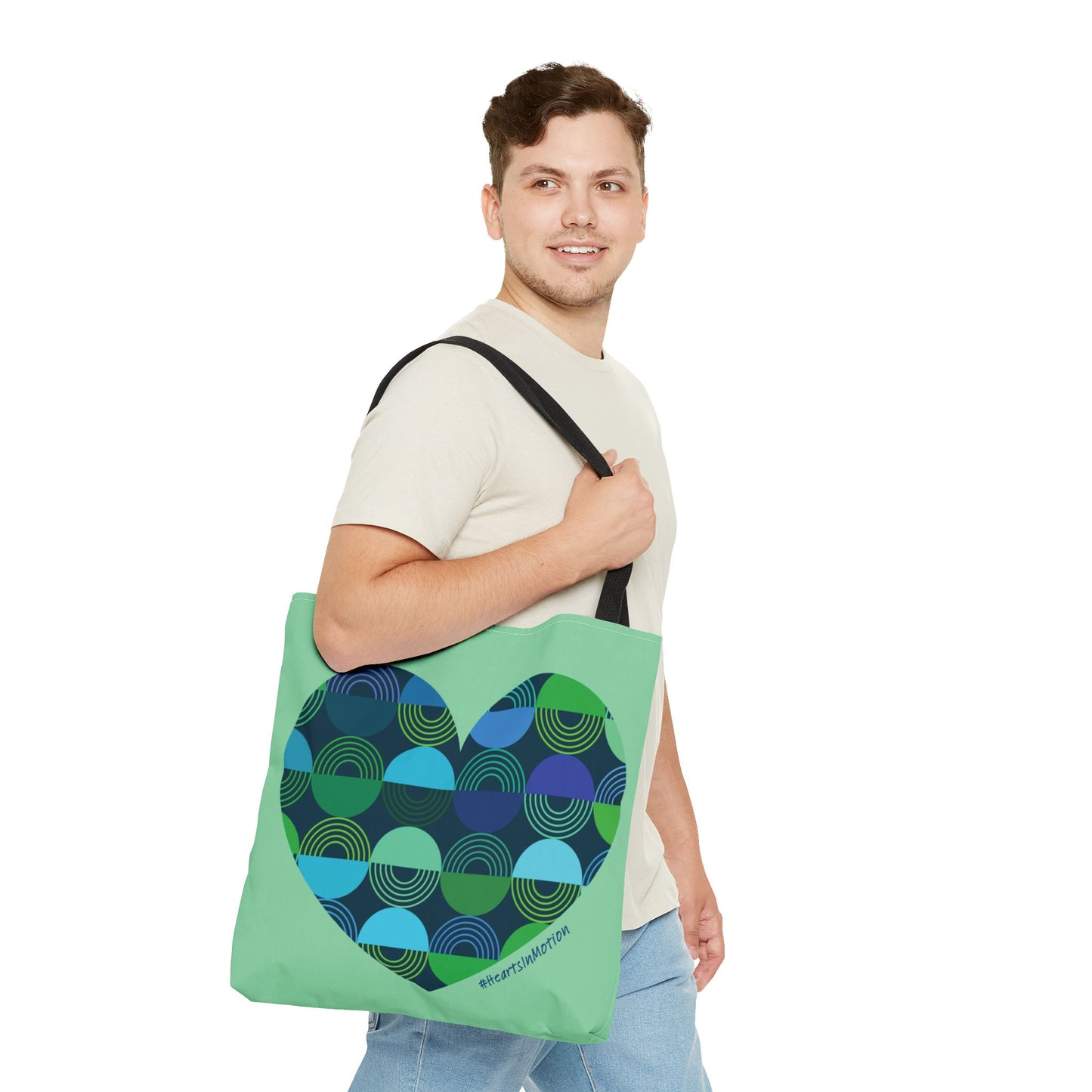 Vibrant Heart Pattern Tote Bag | #HeartsInMotion