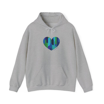 Patterned Heart Sweatshirt, Cozy Hoodie - #HeartsInMotion