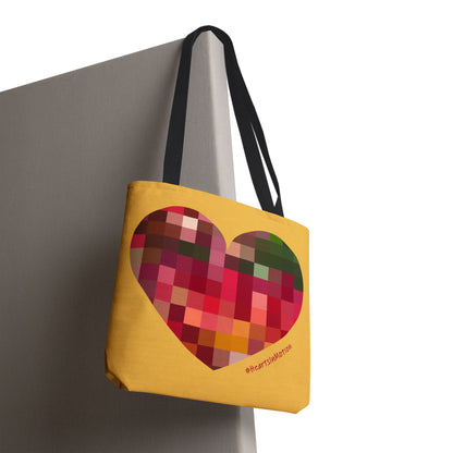Heart Pixel Art Tote Bag - Colourful & Fun Design - #HeartsInMotion