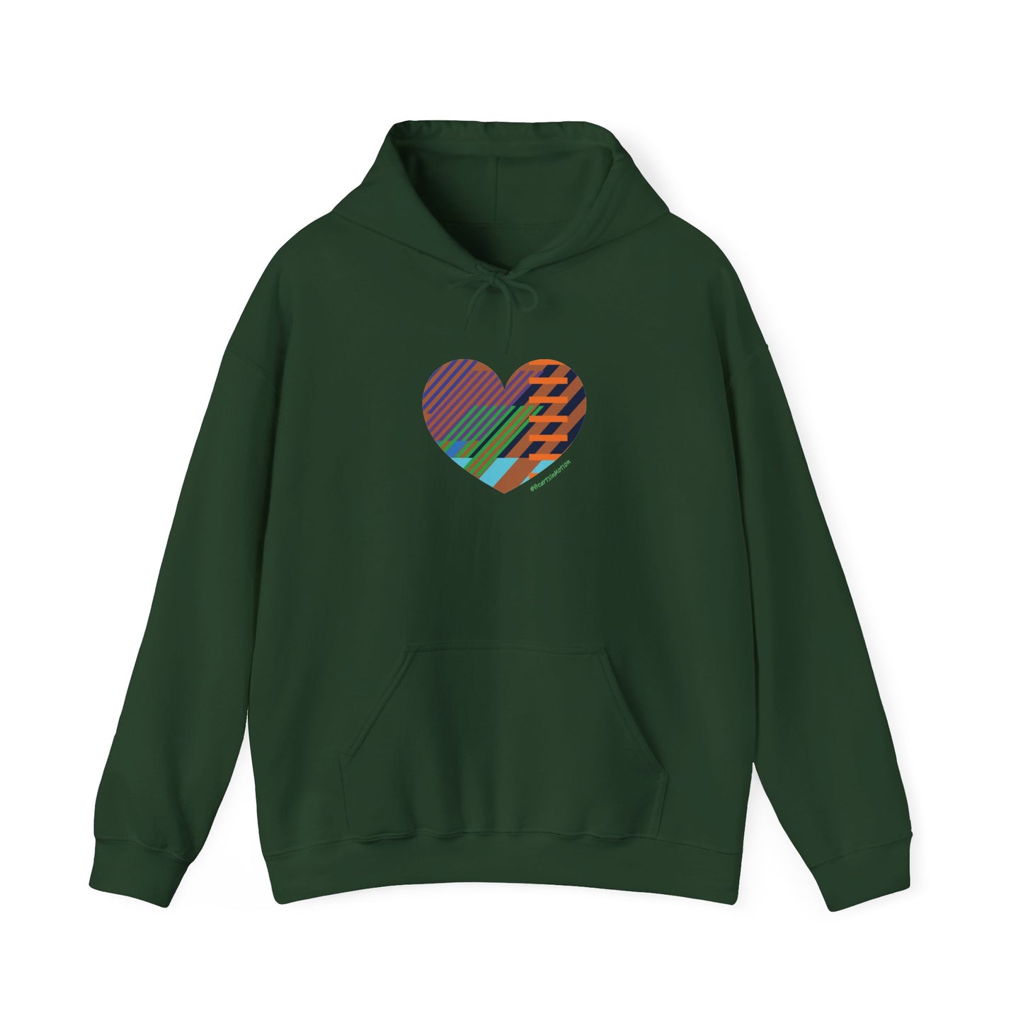 Colourful Heart Graphic Unisex Hoodie – #HeartsInMotion