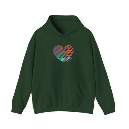 Colourful Heart Graphic Unisex Hoodie – #HeartsInMotion