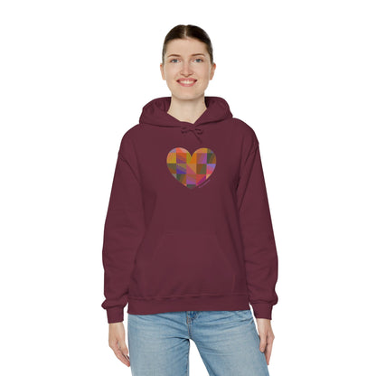 Colourful Heart Unisex Hooded Sweatshirt - Cozy Love Gift