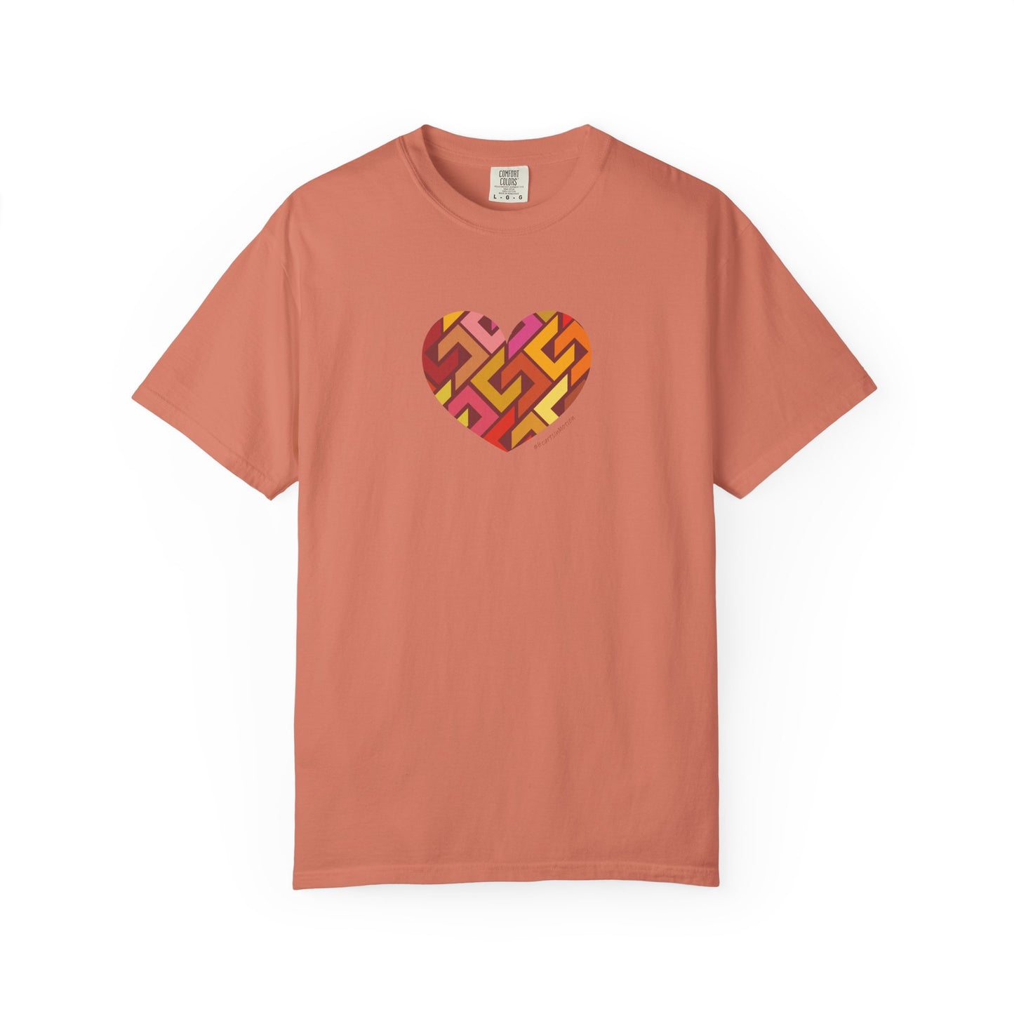 Colourful Heart Pattern Unisex Garment-Dyed T-Shirt - #HeartsInMotion