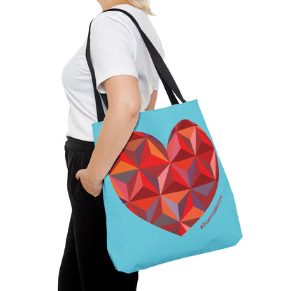 Geometric Colorful Heart Tote Bag – Perfect for Love and Celebrations