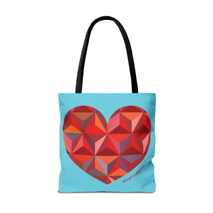 Geometric Colorful Heart Tote Bag – Perfect for Love and Celebrations